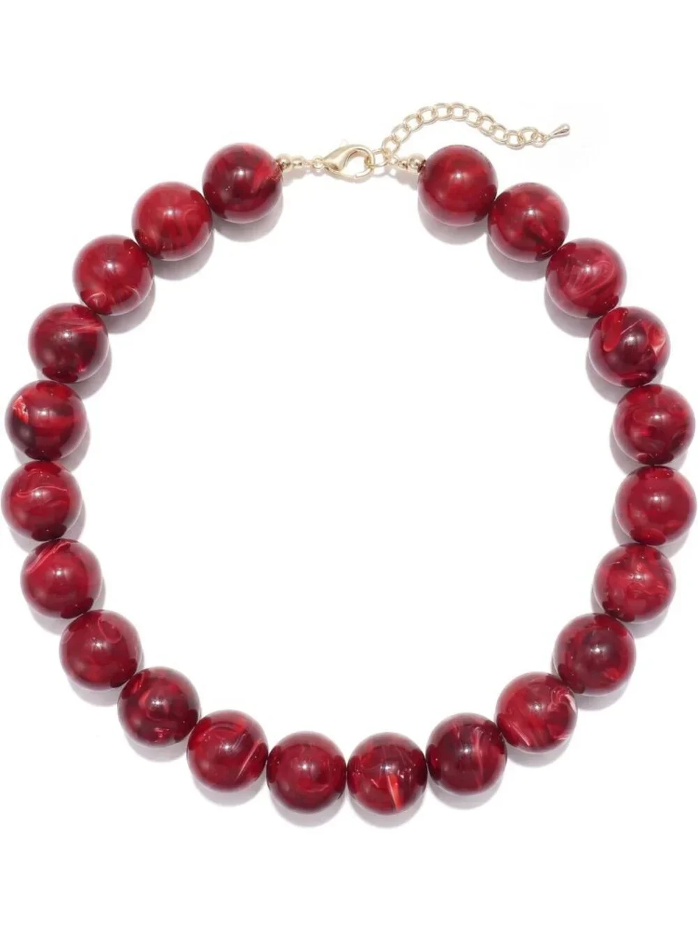 Colorful Chunky Beaded Statement Necklace, Cute Boho Y2K Puff Ball Choker